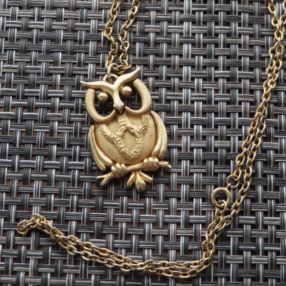 Vintage Jonette Jewlery Owl Necklace